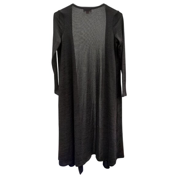 LuLaRoe Black Sarah Cardigan Long Duster Pockets Oversized Size XS extra-small - Picture 2 of 5